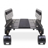 Aluminum Cpu Stand With Castors, Suitable For Ups / Mini Tower Case, Adjustable Width From 3.8 (9.7Cm) Up To 7 (18Cm), Black Color