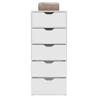Basilea 5 Drawers Tall Dresser -Bedroom-White