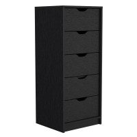 Basilea 5 Drawers Tall Dresser -Bedroom-Black