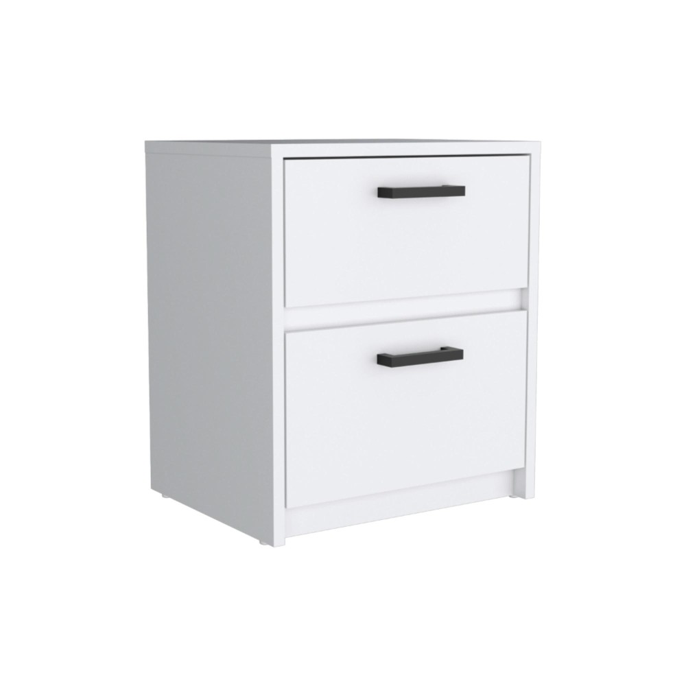 Trivor 2 Drawers Nightstand -Bedroom-White