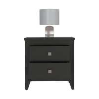 Tuhome Amara Nightstand, Countertop, Two Shelves, Four Legs-Black, For Bedroom