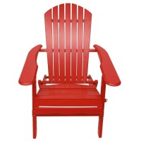 Leigh Country Folding Adirondack Chair -Red