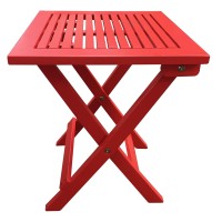 Folding Side Table Red
