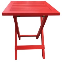 Folding Side Table Red