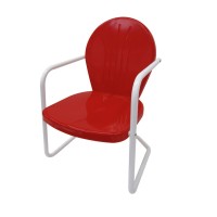 Retro Metal Chair Red/White