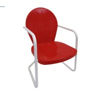 Retro Metal Chair Red/White