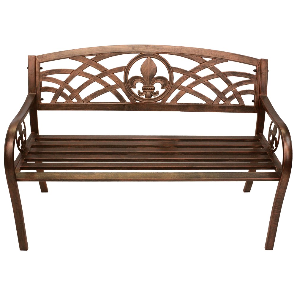 Leigh Country Metal Bench -Welcome Black & Gold