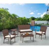 Leisure Collection Outdoor Garden Patio Furniture 5Pc Set W/ End Table