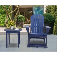 Zero Gravity Collection Navy Blue Adirondack Rocking Chair With Built-In Footrest