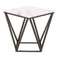 Tintern End Table White And Antique Brass