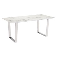 Atlas Dining Table White And Silver