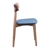 Newman Dining Chair (Set Of 2) Walnut And Blue