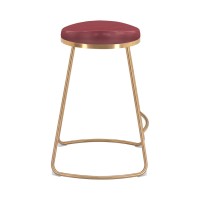 Bree Counter Stool (Set Of 2) Burgundy And Gold