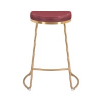 Bree Counter Stool (Set Of 2) Burgundy And Gold
