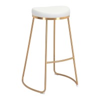 Bree Barstool (Set Of 2) White And Gold