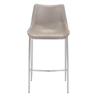Magnus Barstool (Set Of 2) Brown And Silver