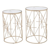 Set Of 2 Hadrian Side Tables Gold