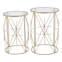 Set Of 2 Hadrian Side Tables Gold