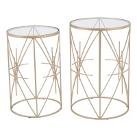 Set Of 2 Hadrian Side Tables Gold