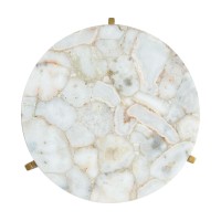 Haru Side Table White And Gold