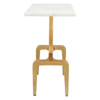 Clement Marble Side Table White And Gold