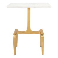 Clement Marble Side Table White And Gold