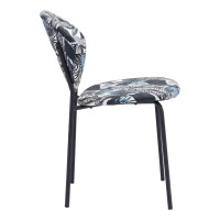 Clyde Dining Chair (Set Of 2) Leaf Print And Black