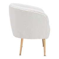 Sherpa Accent Chair Beige And Gold