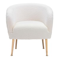 Sherpa Accent Chair Beige And Gold