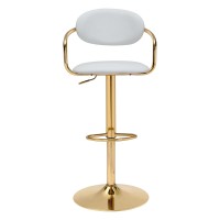 Gusto Barstool White And Gold