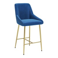 Madelaine Counter Stool Navy Blue And Gold