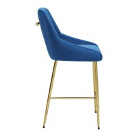 Madelaine Counter Stool Navy Blue And Gold