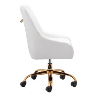 Madelaine Office Chair White And Gold