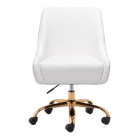 Madelaine Office Chair White And Gold