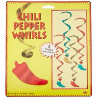 Beistle 5Pack Chili Pepper Whirls 3Feet