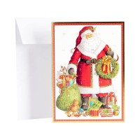 Caspari Santa Claus Christmas Advent Calendar Greeting Card 1 Card Envelope