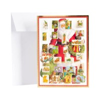 Caspari Santa Claus Christmas Advent Calendar Greeting Card 1 Card Envelope