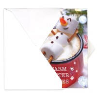 Cocoa Snowman Holiday Card Pack 25 Winter Wishes Cards Sethot Chocolate Marshmallows Design With Inside Verse 4 58 X 6 1