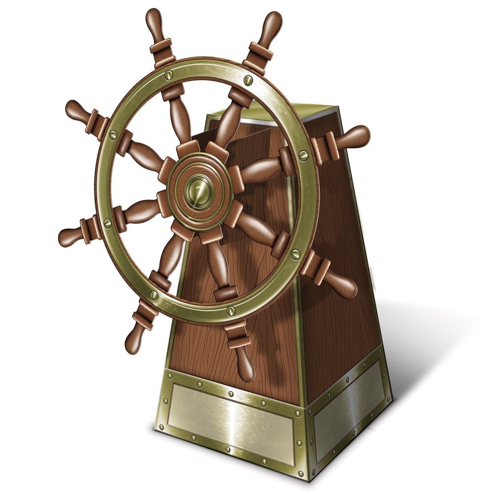 3-D Jointed Ship'S Helm Centerpiece