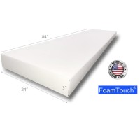 Foamtouch Upholstery Foam Cushion High Density 3 Height X 24 Width X 84 Length Made In Usa