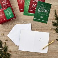 Hallmark Image Arts Christmas Boxed Cards Assortment Elegant Lettering 4 Designs 24 Cards With Envelopes