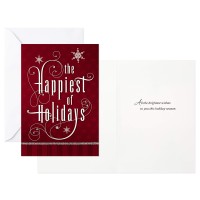 Hallmark Image Arts Christmas Boxed Cards Assortment Elegant Lettering 4 Designs 24 Cards With Envelopes