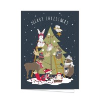 All Together Christmas Cards 25 Forest Animals Holiday Greeting Cards 4 58 X 6 14 Woodland Animal Merry Christmas Ever