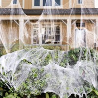 1000 Sqft Stretch Spider Web For Indoor And Outdoor Halloween Decorations Halloween Theme Party White