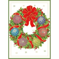 Caspari Imperial Ornaments Advent Calendar Greeting Cards 2 Cards And Envelopes