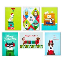 Hallmark Boxed Christmas Cards Assortment Holiday Cats And Dogs 6 Designs 24 Cards With Envelopes