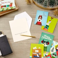 Hallmark Boxed Christmas Cards Assortment Holiday Cats And Dogs 6 Designs 24 Cards With Envelopes