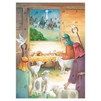 Caspari Manger And Shepherds Advent Calendar Greeting Card 1 Card Envelope