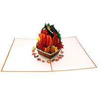 Igifts And Cards Happy Thanksgiving Pumpkin Pop Up Greeting Card Awesome Thank You Gift Family Celebration Feast In A Basket