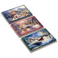 Hallmark Thomas Kinkade Boxed Christmas Cards Assortment Mickey Mouse 3 Designs 24 Cards With Envelopes